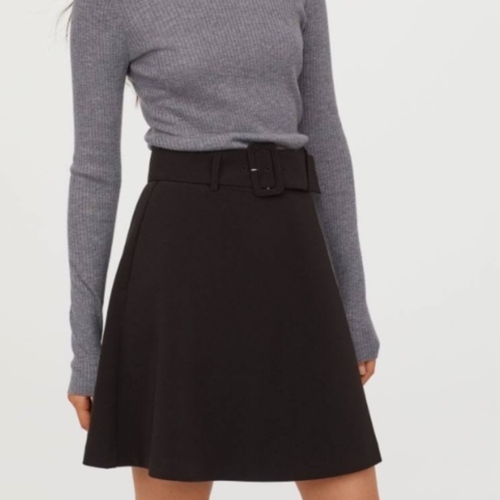 H&M Belted A-Line Skirt